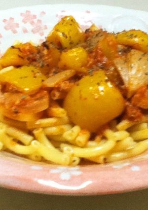 パプリカ入りサバトマトソースパスタ-レシピのメイン写真