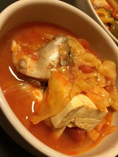 鯖味噌缶で味付けしたトマトスープ-レシピのメイン写真