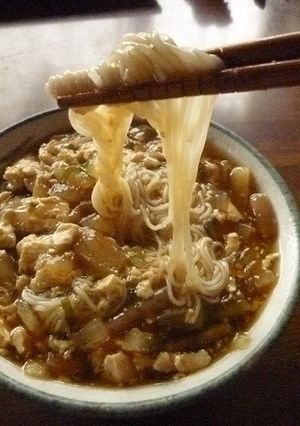 ナスと豆腐のあんかけそうめん-レシピのメイン写真