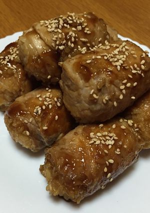 焼肉のたれで簡単！肉巻きおにぎり-レシピのメイン写真