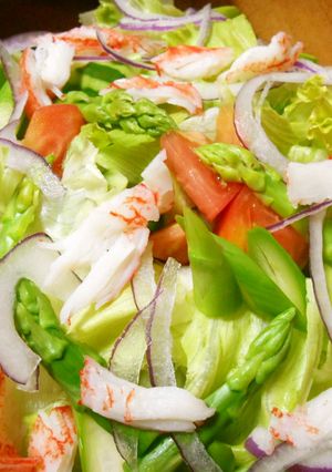 アスパラとカニカマの野菜サラダ♪-レシピのメイン写真