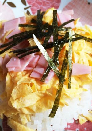 ハムと卵のなんちゃってちらし寿司♪-レシピのメイン写真