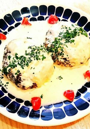 ハンバーグ☆ガーリッククリームソース-レシピのメイン写真