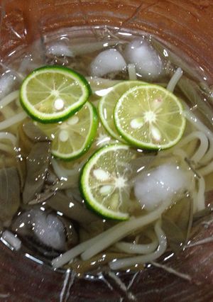 スダチとじゅんさいの冷やしうどん-レシピのメイン写真