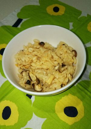 メンマときのこの炊き込みご飯-レシピのメイン写真