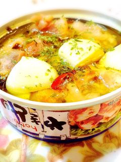 焼き鳥缶をそのまま☆簡単絶品アヒージョ☆-レシピのメイン写真