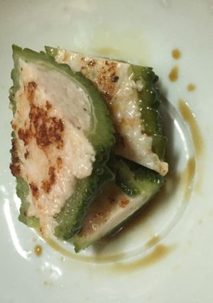 ゴーヤのつくね詰め蒸し焼き-レシピのメイン写真