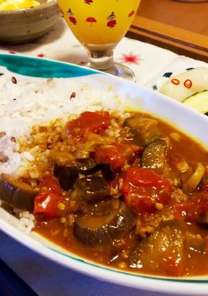 ナスとトマトとひき肉のカレー-レシピのメイン写真