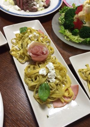 バジルパスタで、クリスマスパーティ料理-レシピのメイン写真