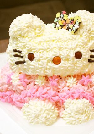 簡単おすわりキティちゃんケーキ-レシピのメイン写真