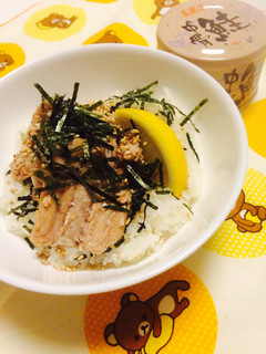 鮭丼♪骨缶使った骨太レシピ♪簡単♪一人飯-レシピのメイン写真