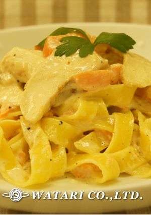 秋の味覚の王様松茸サーモンクリームパスタ-レシピのメイン写真