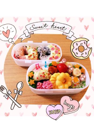 可愛いお弁当簡単ドーナツおにぎりキャラ弁-レシピのメイン写真