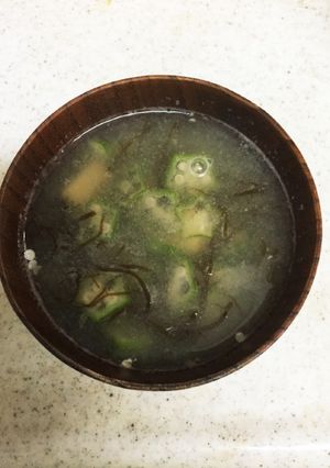 オクラともずくの味噌汁-レシピのメイン写真