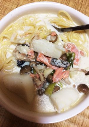 サーモンのクリームパスタ♡-レシピのメイン写真