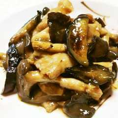 霜降りひらたけとナスの生姜焼き-レシピのメイン写真