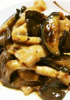 霜降りひらたけとナスの生姜焼き-レシピのメイン写真