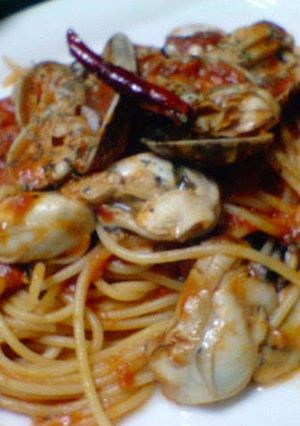 シーフードトマトパスタ-レシピのメイン写真