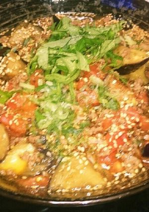 茄子トマトの合挽肉ぶっかけそうめん-レシピのメイン写真