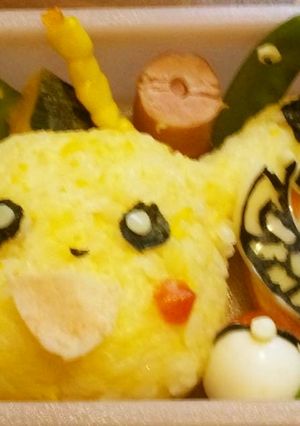 ピカチュウとトキワの森☆キャラ弁-レシピのメイン写真