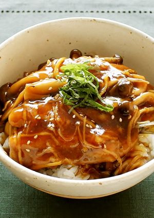 レンジで！いわしとしめじのテリテリ丼-レシピのメイン写真