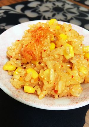 コーン☆キムチご飯(無水鍋QC使用)-レシピのメイン写真