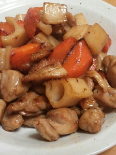 鶏肉とレンコンの和風炒め-レシピのメイン写真