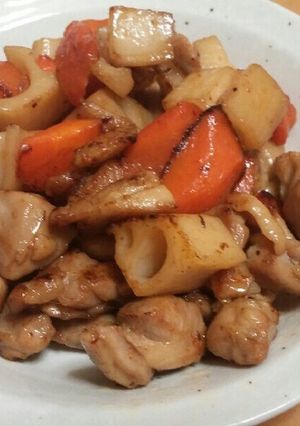 鶏肉とレンコンの和風炒め-レシピのメイン写真