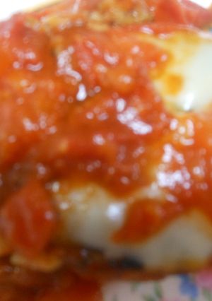 ハンバーグ　トマトとチーズ　私流簡単-レシピのメイン写真