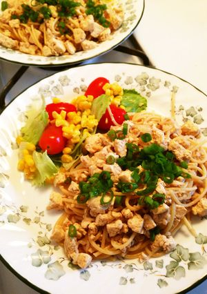 白滝入り豆腐そぼろアンチョビパスタ-レシピのメイン写真