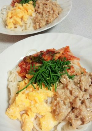 キムチ&そぼろ素麺-レシピのメイン写真