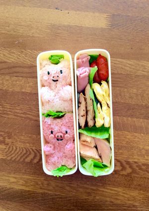 簡単♪キャラ弁♪子ブタおにぎり♪-レシピのメイン写真