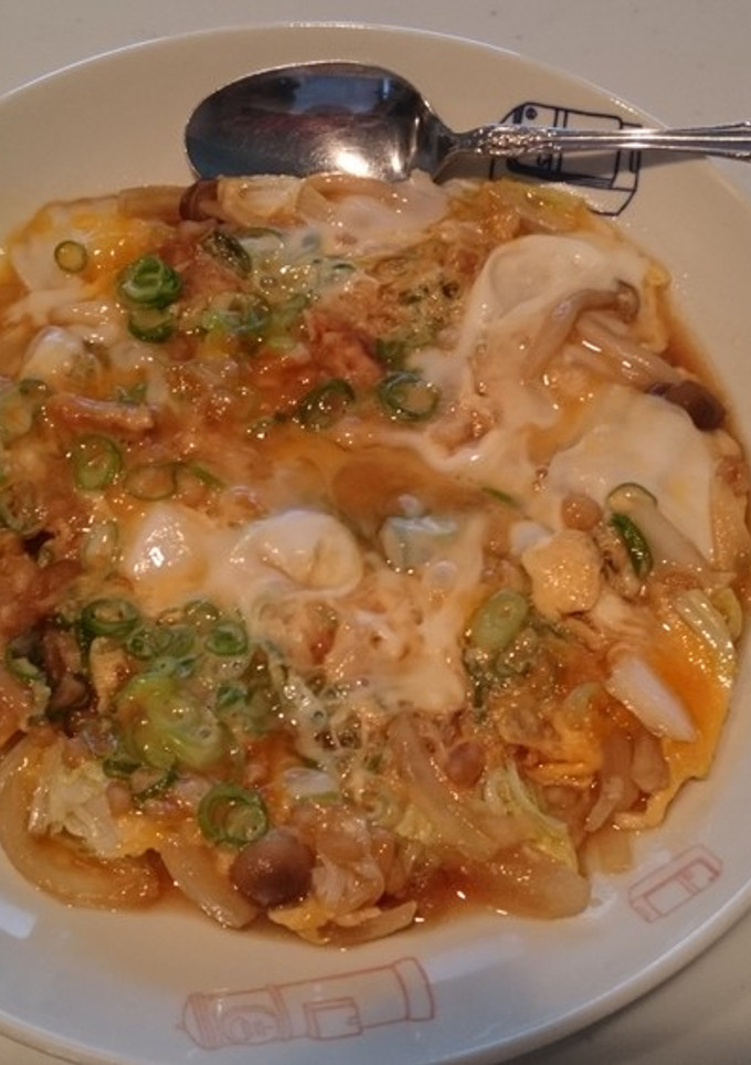 白菜とキノコのすき焼き風味卵とじ-レシピのメイン写真