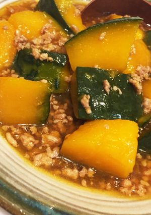 定番*挽き肉とかぼちゃのとろっと煮-レシピのメイン写真