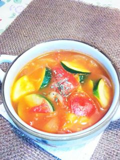 ❇残り物夏野菜トマトスープ❇-レシピのメイン写真