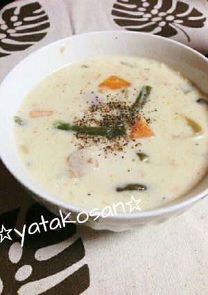 秋とろ～り♪野菜ごろごろクラムチャウダー-レシピのメイン写真
