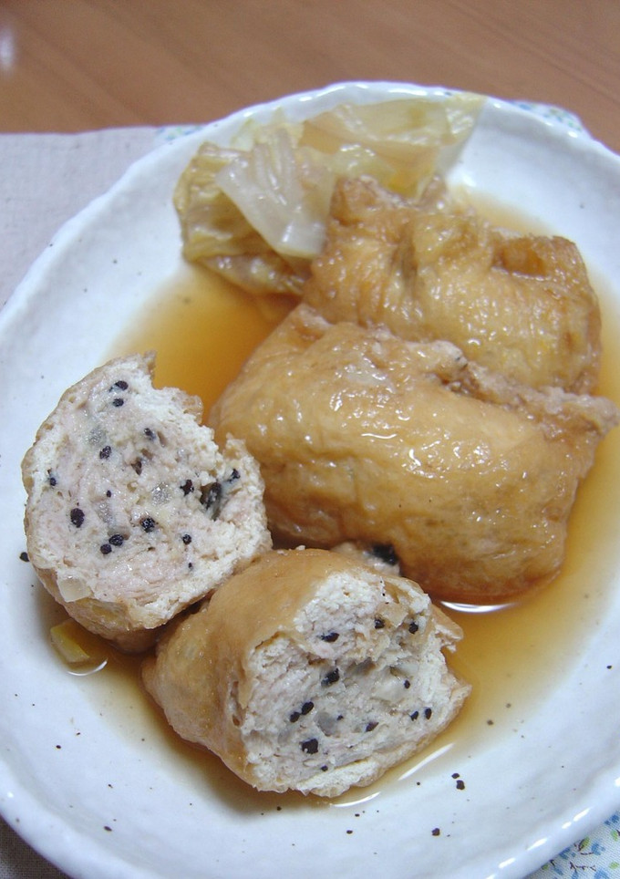 鶏ひき肉の袋とじ-レシピのメイン写真