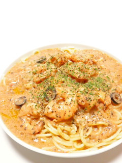 エビ豆乳トマトクリームスープスパゲティ♪-レシピのメイン写真
