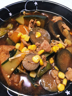 夏野菜の味噌煮込みそうめん-レシピのメイン写真