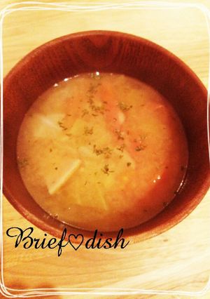 トマトとベーコンの洋風味噌soup-レシピのメイン写真