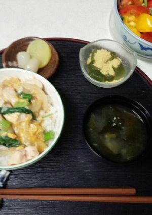 血管プラークダイエット食465（親子丼）-レシピのメイン写真
