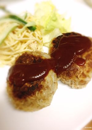 そうめんで、かさ増しハンバーグ-レシピのメイン写真