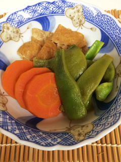 朝食おかず モロッコ隠元と人参揚げの煮物-レシピのメイン写真