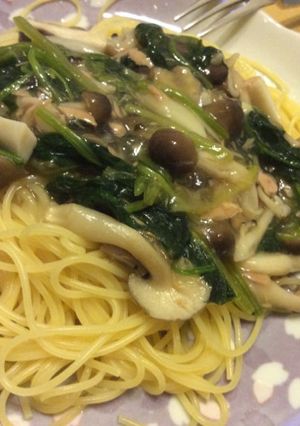 キノコとホウレンソウのパスタ-レシピのメイン写真
