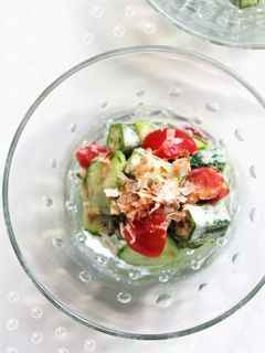 オクラ・胡瓜・ミニトマトの麺つゆマヨ和え-レシピのメイン写真