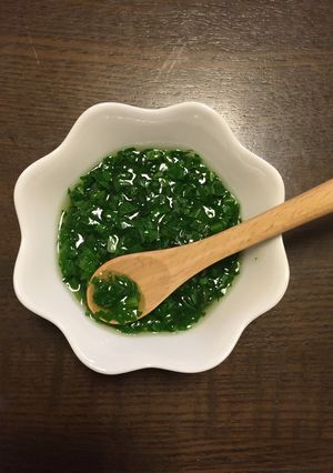 離乳食中期。2分で完成！小松菜のだし煮-レシピのメイン写真