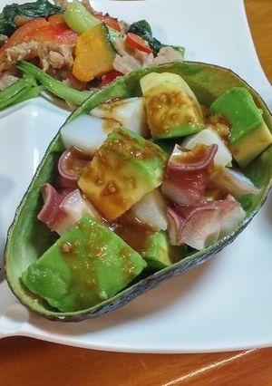 タコとアボカドのわさび醤油あえ-レシピのメイン写真