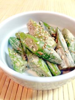 レンジで☆めんつゆマヨでオクラの胡麻和え-レシピのメイン写真