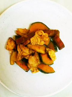 かぼちゃとさつまいもの鶏肉炒め-レシピのメイン写真