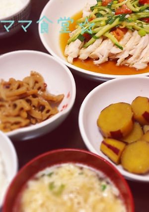 茹で鶏de夜ご飯♪ニンニクポン酢ドレ★-レシピのメイン写真